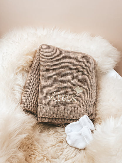 Couverture pour bébé beige foncé - Douceur câline