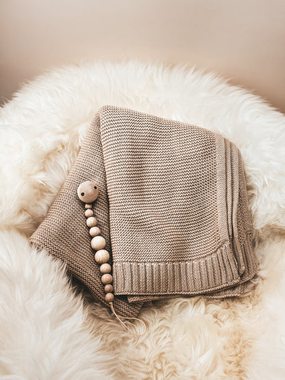 Couverture pour bébé beige foncé - Douceur câline