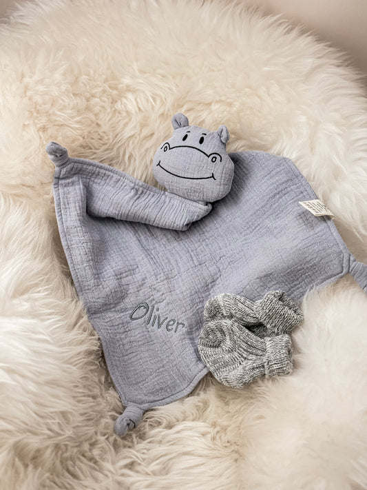 Schnuffeltuch Hippo grey