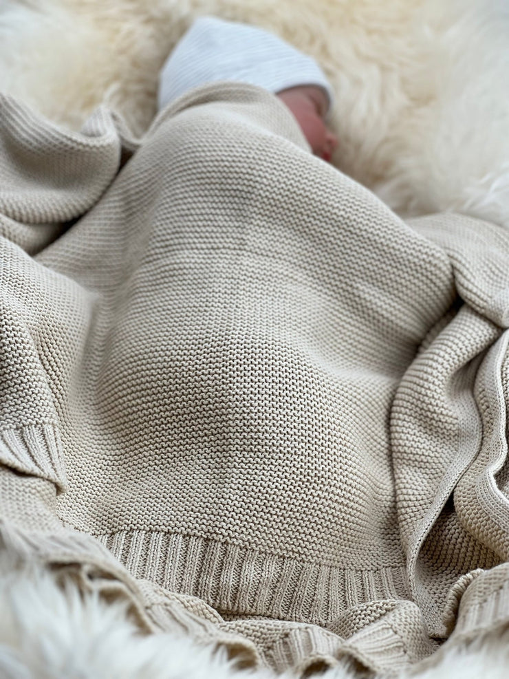 Beige Babydecke - Kuschelweich - bergkindl