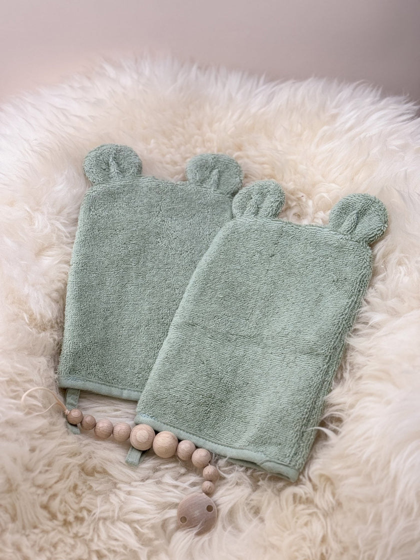 Bio Baby Waschlappen Set mit Ohren - bergkindl