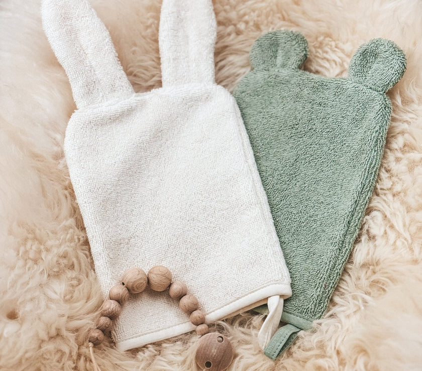 Bio Baby Waschlappen Set mit Ohren - bergkindl