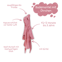 Rosa Kinderbademantel aus Bio - Baumwolle – Kuschelweich - bergkindl