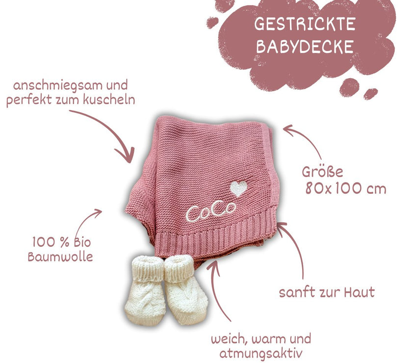 Rosé Babydecke - Kuschelweich - bergkindl