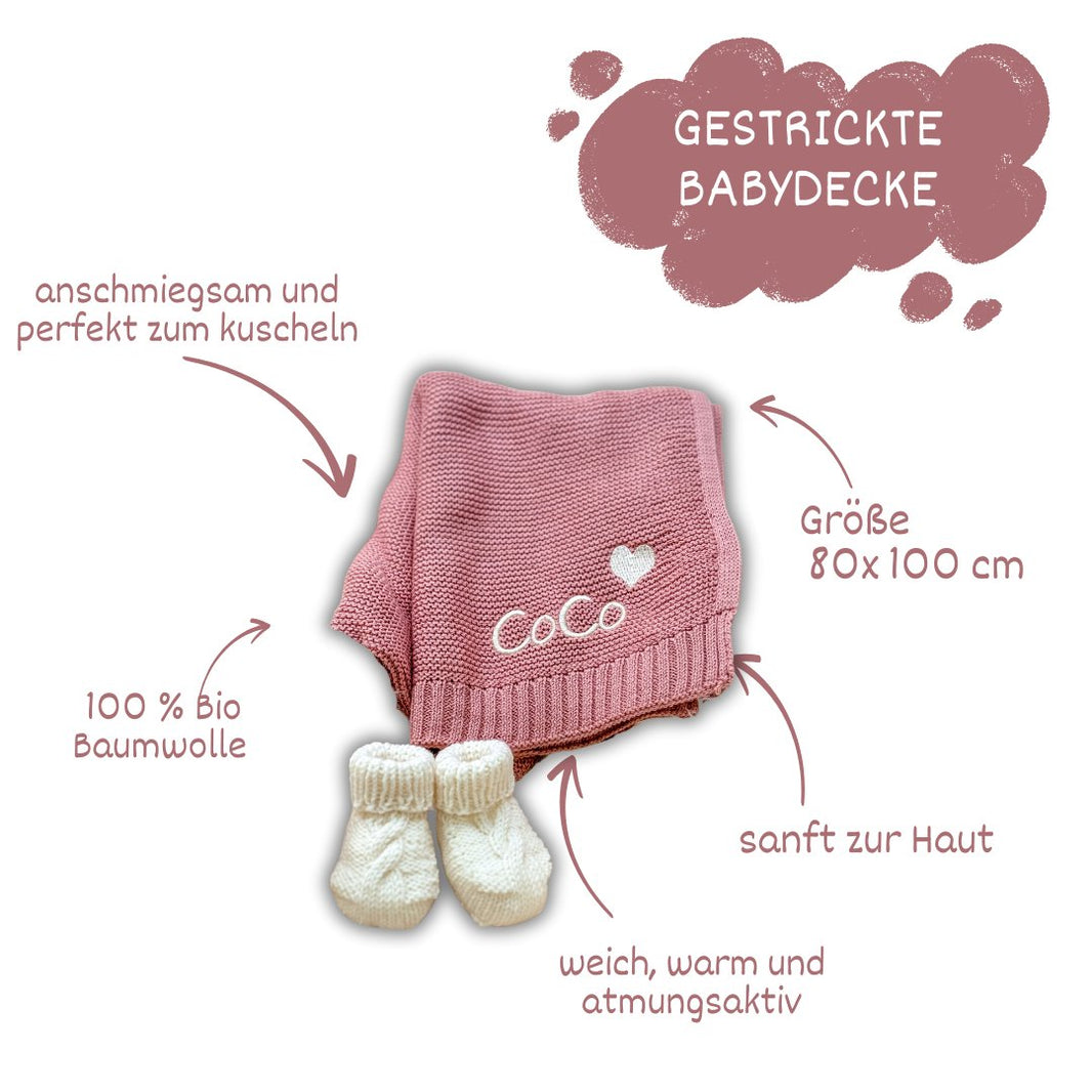 Rosé Babydecke - Kuschelweich - bergkindl