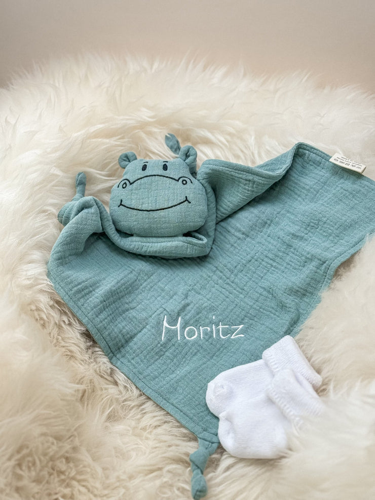 Schnuffeltuch Hippo mint - bergkindl