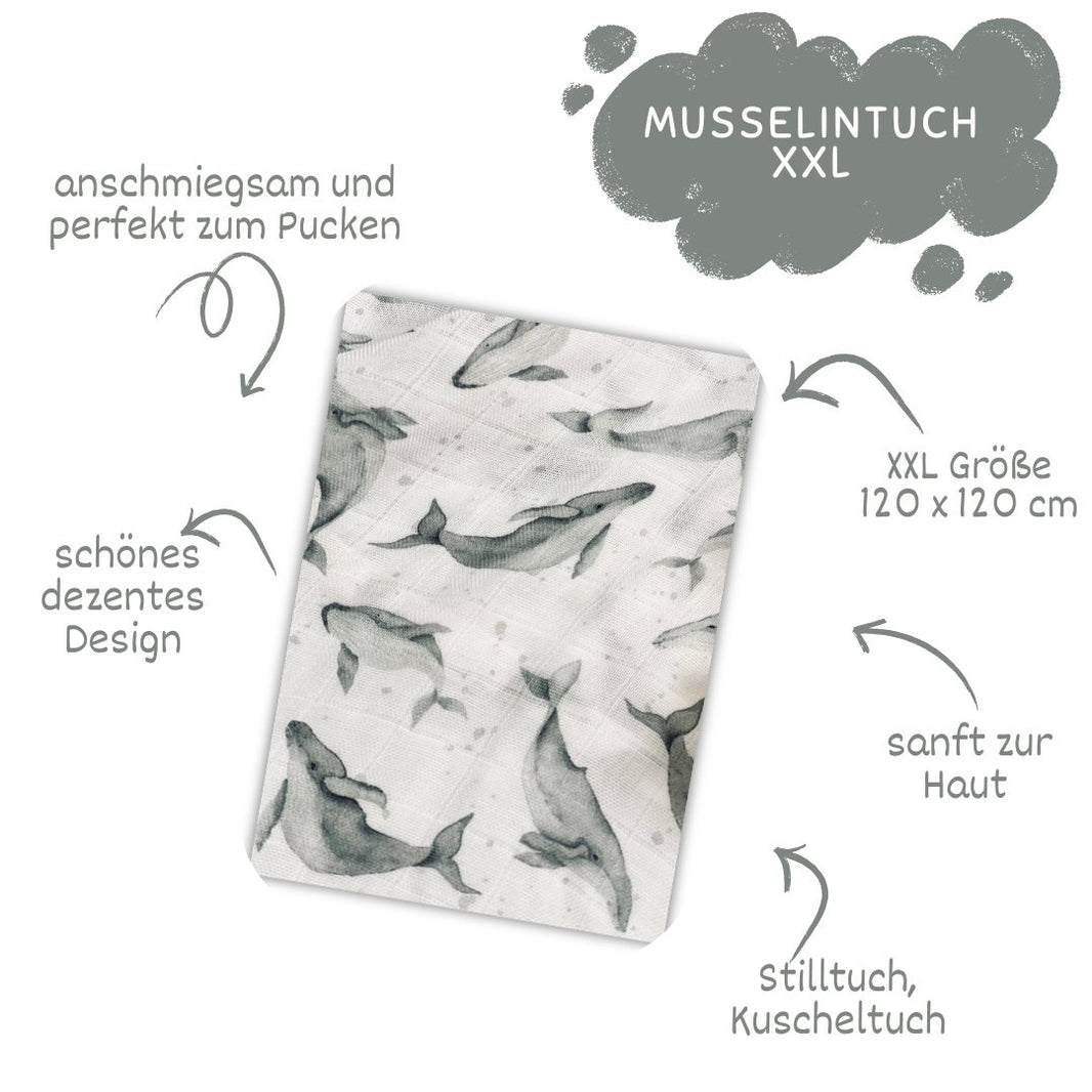 Wal Baby Musselintuch - Kuschelweich und Vielseitig - bergkindl